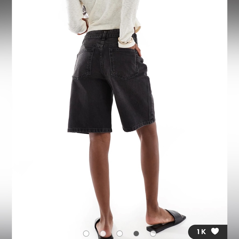 ASOS DESIGN denim bermuda shorts in washed black - Picture 3 of 7